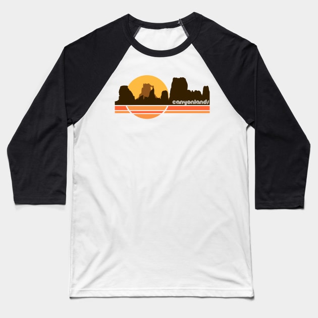 Canyonlands Retro 70s Tourist Souvenir National Park Baseball T-Shirt by darklordpug